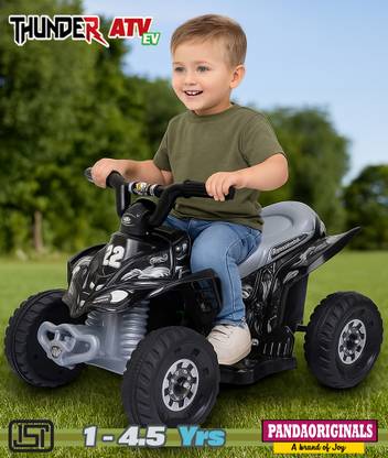 Pandaoriginals Thunder Atv Ev Music & Lights, Forward and Backward Gear, Built in MP3 player Car Battery Operated Ride On