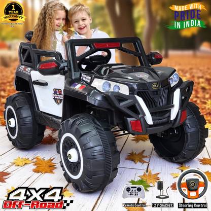 Wishmaster 5 motor 4x4 Big Size Driving Car Remote , Mobile App Control + Steering Drive Jeep Battery Operated Ride On