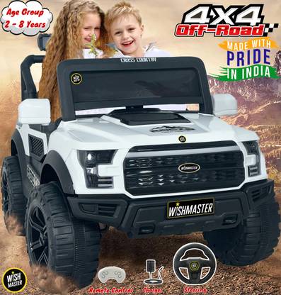 Wishmaster Kids Driving POBO 4x4 Car For 1-8 Years Manual Drive + Remote Control Big Jeep Battery Operated Ride On