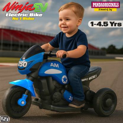 Pandaoriginals Ninja Ev With Music And Lights, Forward and Backward Gear, Built in MP3 player Bike Battery Operated Ride On