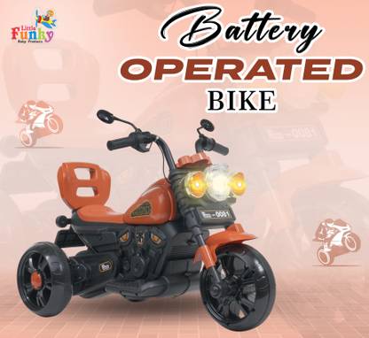 Little Funky Pedal Accelerator Kids Electric Bike with Led Headlight & Mp3 Player with USB, Bike Battery Operated Ride On
