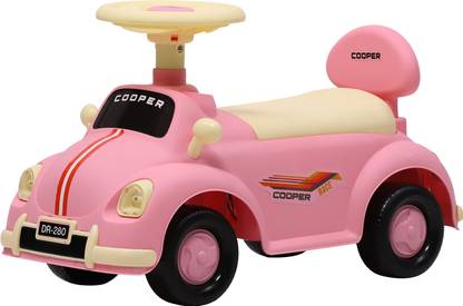 Dash Cooper Ride on Car with Storage Under The Seat Music & Back Rest for Unisex Kids Car Non Battery Operated Ride On