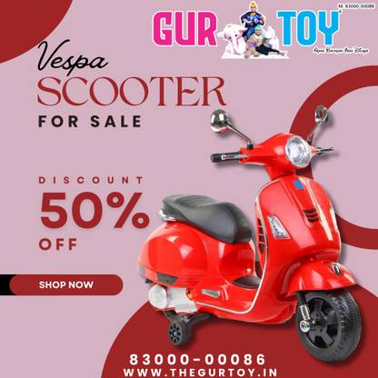Gurtoy VESPA Bike Battery Operated Ride On