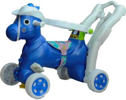 JoyRide Derbi 2-in-1 Rocking Horse Cum Ride On with Backrest 1 To 3 Years For Kids Push Rideons & Wagons Non Battery Operated Ride On