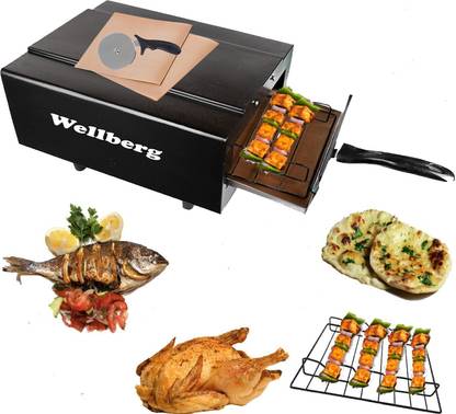 WELLBERG Heavy-Duty 14-Inch Multipurpose Oven for Healthy Cooking, Grilling, and Baking Electric Tandoor