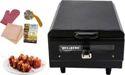 WELLBERG Small Shockproof Combo � Mini 10-Inch Multi-Work Grill for Home Cooking Needs Electric Tandoor