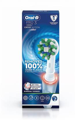 Oral-B Pro 3 Rotating 3 Brush Modes, Pro Timer, Pressure Sensor Electric Toothbrush