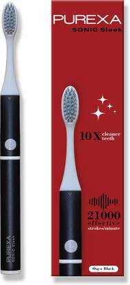 PUREXA Sonic Sleek - battery brush, soft bristles with Aluminum Body & sleek design, Electric Toothbrush