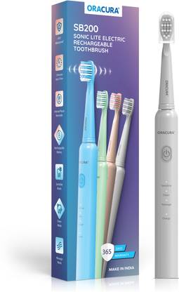 ORACURA SB200 Sonic Lite Electric Rechargeable Toothbrush With 36,000 Strokes/minute . Electric Toothbrush  (Grey)