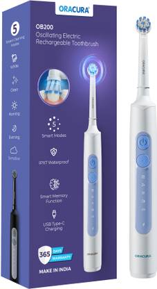 ORACURA OB200 Oscillating Rechargeable Electric Toothbrush | 8,000 rotations/min Electric Toothbrush