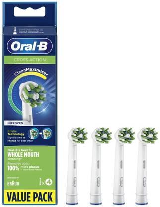 Oral-B Cross Action, Soft Brush Heads (For Vitality/Pro/Smart Series), Pack of 4 Electric Toothbrush