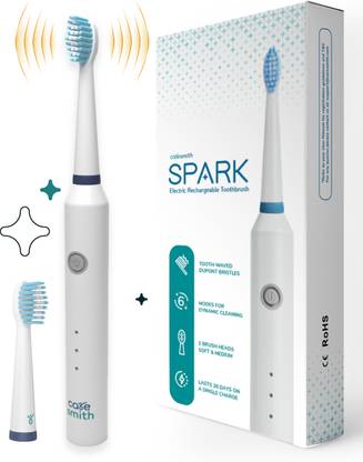 caresmith SPARK Electric Rechargeable Toothbrush (White) | 6 Operational Modes Electric Toothbrush