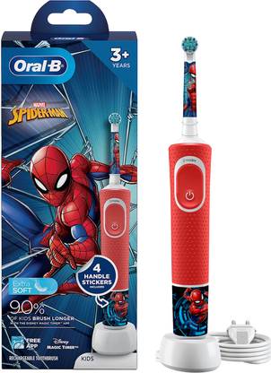 Oral-B Kids Spiderman, 2 Fun Modes, 2 Min Timer,Rechargeable Electric Toothbrush