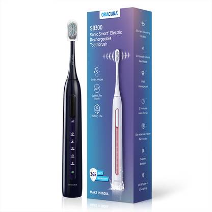 ORACURA SB300 Sonic Smart Electric Rechargeable Toothbrush | 36,000 strokes/min . Electric Toothbrush