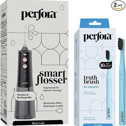 Perfora Electric Toothbrush & Dental Flosser Combo (Ocean Blue) Electric Toothbrush