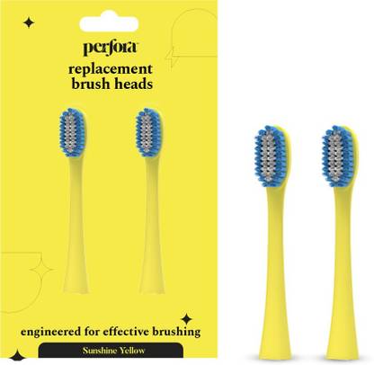 Perfora BrushHeads_Pack of 2 Sunshine Yellow Brush Heads Pack of 2 For Model V2 Electric Toothbrush