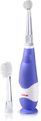 LuvLap JOY Baby Sonic Electric Toothbrush for Infant to Toddler of Ages 0-3 Years, Includes 2 Sensitive Brush Heads, Gentle Vibration, Smart LED Timer Electric Toothbrush