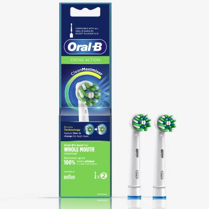 Oral-B Power Cross-action 2 Replacement Heads Electric power toothbrush refill heads 2s pack Electric Toothbrush  (Multicolor)