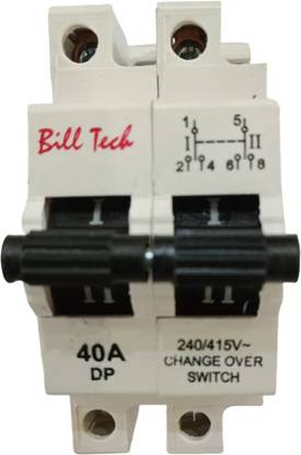 Rgtas Double Pole -40 Amp Bill Tech MCB Changeover Double Pole Electrical Fuse