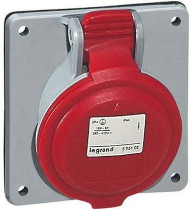 Legrand 555288 - 32A 3P+E 380/415V INCLINED OUTLET IP 44 PANEL MOUNTING SOCKET 555288 MCB