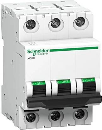 schneider (A9N3P16C) Acti 9 16-Amp 3-Pole C Curve MCB, White, Standard MCB