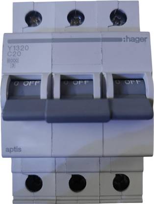 Hager Three Pole MCB 20A Y1320 MCB