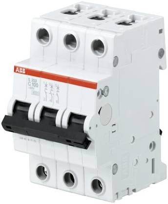 ABB MCB - Miniature Circuit Breaker - S200 80-100A - 3P - C - 100 ampere 2CDS253001R0824 MCB