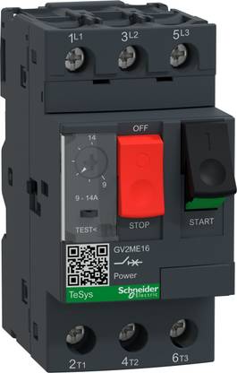 schneider TeSys GV2ME16 - Motor Circuit Breaker, 3 Pole, 9-14A, Push Button SN-N-HE-GV2ME16-MPCB MCB