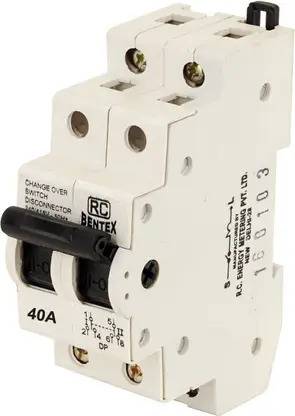 RC BENTEX Double Pole Changeover 40A Pack of 1 BENTEX Double Pole Changeover 40A MCB