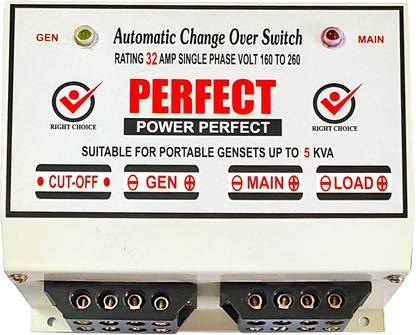 Savy 32 Amp Perfect Automatic Change Over Switch, 220V AC SP for Gensets, D.G Sets Perfect CO 32 A-01 MCB