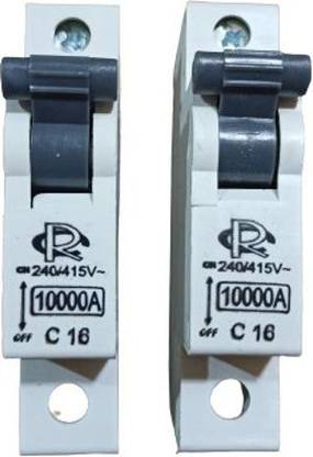 rc electric india 16A Miniature circuit breakers (pack of 2) 16A Miniature circuit breakers (pack of 2) MCB