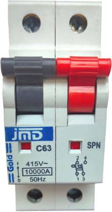 jmD Gold 63 Amp C Curve Single Pole SPN JMD63ASPN MCB