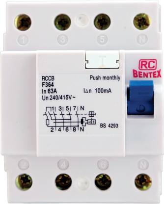 RC BENTEX RCCB / ELCB 63A FP, Standard Type, 240V/415V X04R000013 MCB