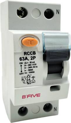 b'five RCCB Double Pole 63 AMP/ Residual Current Circuit Breaker ISI Mark MCB BSF-432_63A.DP RCCB_1 MCB