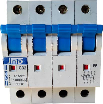 jmD Gold Four Pole 32/A C-Curve 415-V/10000A/BC 50-HZ ISI Mark Miniature Circuit Breaker 4-Pole MCB
