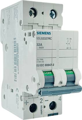 DAYSTAR SOLAR DC MCB 440V 32A 10KA DC Miniature Circuit Breaker C-Curve-Type (32 Amp 2Pole) SIEMENS 5SL52327RC MCB