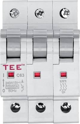 The Elite Electrotek MCB Triple POLE 10 AMP 240V Miniature Circuit Breaker, Overload & Surge Protection, Home and Industrial Use MCB