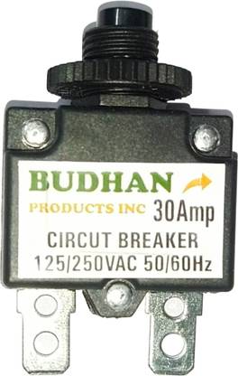 BUDHAN PRODUCTS INC 30 Amps CIRCUIT BREAKER | Overload Protector AC 125/250V 30A / 30Amp Load Switch 30 Amps CIRCUIT BREAKER | Overload Protector AC 125/250V 30A / 30Amp Load Switch MCB