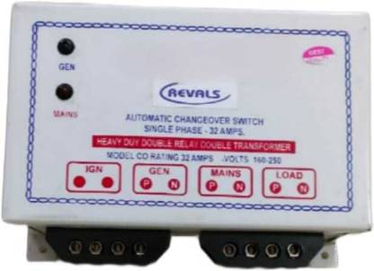 REVALS Automatic Changeover Switch 32 Amp | single Phase Input Supply 250V AC Current Automatic Changeover Switch 32 Amp | single Phase Input Supply 250V AC Current MCB
