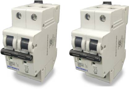 NUTRONICS HomeSafe 63 Ampere 2 Pole MCB, White, Standard (ACT 9 'C' CURVE) with enclosure is a circuit breaker designed for residential and commercial applications MCB