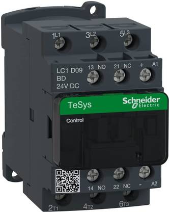 schneider Electric LC1D09BD 3P CONT 9A AC3 4KW 1NO 1NC 24VDC COIL, Multi-Coloured LC1D09BD MCB