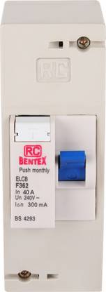 RC BENTEX Plastic Enclosure Distribution Board 2 Pole with ELCB / RCCB 40 Amp X04RE00052 MCB