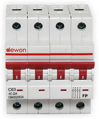 Dewon Electric ISOLATOR 63A FOUR POLE (FP) 63A FOUR POLE MCB