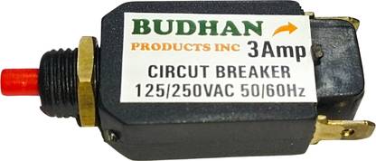 BUDHAN PRODUCTS INC 3AMMCB 3 Amps Mini CIRCUIT BREAKER | 3Amp Thermal Overload Protector / 3A / Push Reset MCB