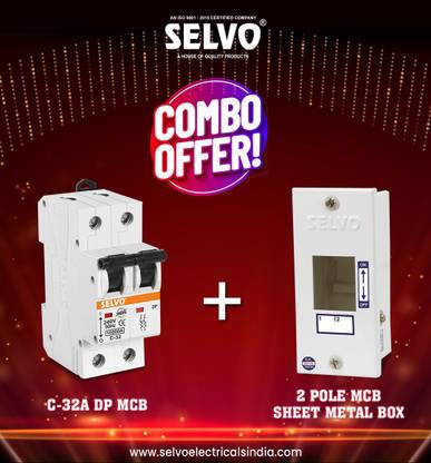 Selvo 2 POLE METAL BOX FITTED WITH C-32A DOUBLE POLE MCB