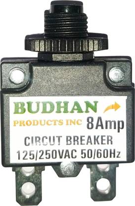 BUDHAN PRODUCTS INC 8 Amps CIRCUIT BREAKER | Overload Protector AC 125/250V 8A | 8Amp Load Switch 8 Amps CIRCUIT BREAKER | Overload Protector AC 125/250V 8A | 8Amp Load Switch MCB