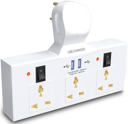 KRUT Power Champ 2.0 Cordless Extension Board with USB Ports 6 A Three Pin Socket