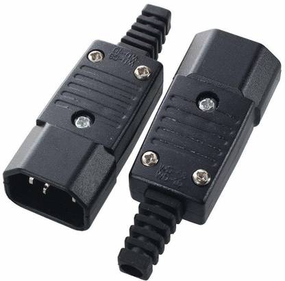 FENTICO IEC C14 IEC 320 C14 Male Plug Rewirable Power Cord Connector 3pin 10A/250V(2Pcs) Three Pin Plug