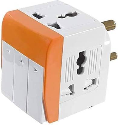 valida 3 Way Universal Multi Plug with Individual Switch and Indicator 3 way switched adaptor Three Pin Plug