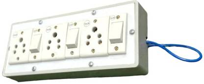 EDW IN-011199 EDW-IN Three switch Three Socket Set of 1 Three Pin Plug